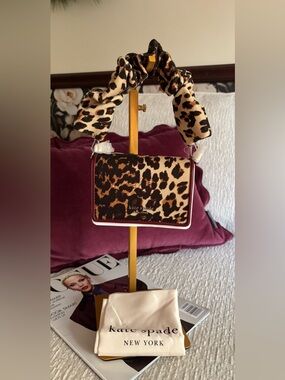 Kate Spade Natasha Downtown Leopard Top Handle Bag NWT
